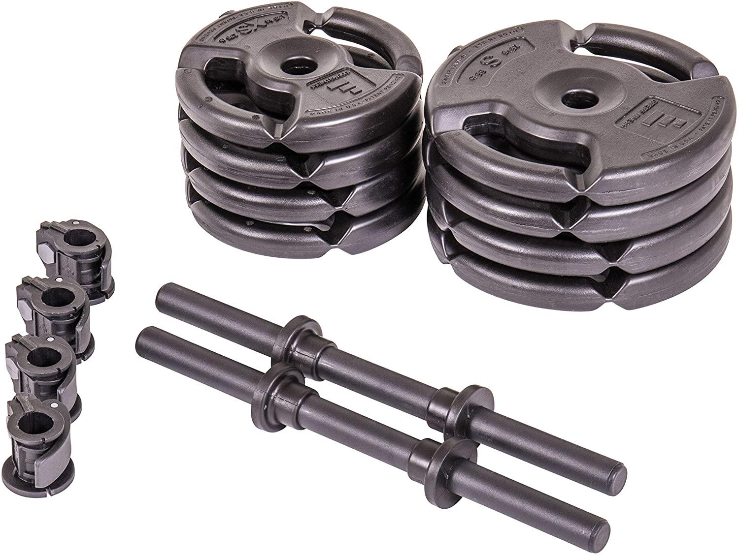 Includes The bar Details about   Club Quality 4-Weight Deluxe Barbell Set
